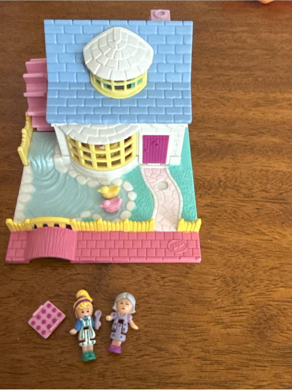 Miniature Pink & Blue Playhouse Toy with Figures - Pollywood Style